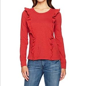 Splendid Red Ruffle Top XS